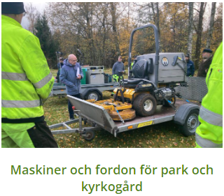 Maskiner och fordon för park och kyrkogård